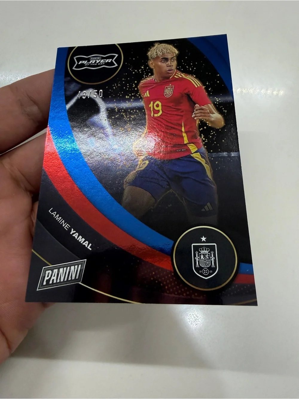 2026 Panini Player of the Day Lamine Yamal Blue (43/50) Spain #37 SSP Rare!